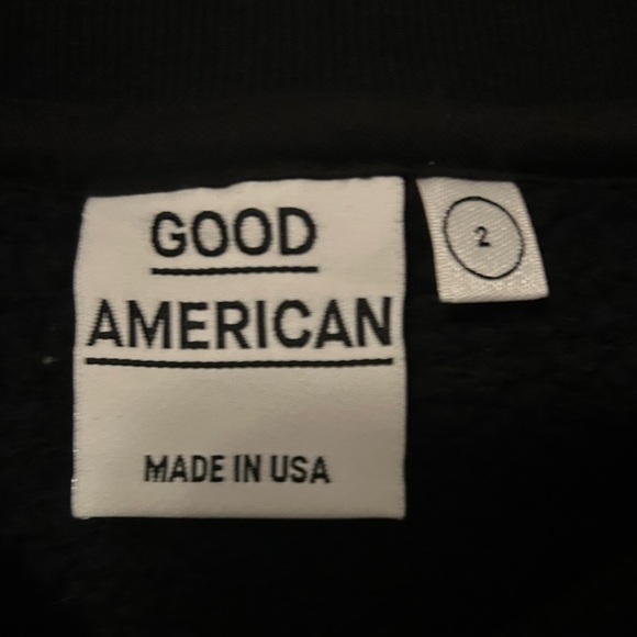 Good American Black Crew Neck Sweater with Silver Logo - Picture 3 of 5
